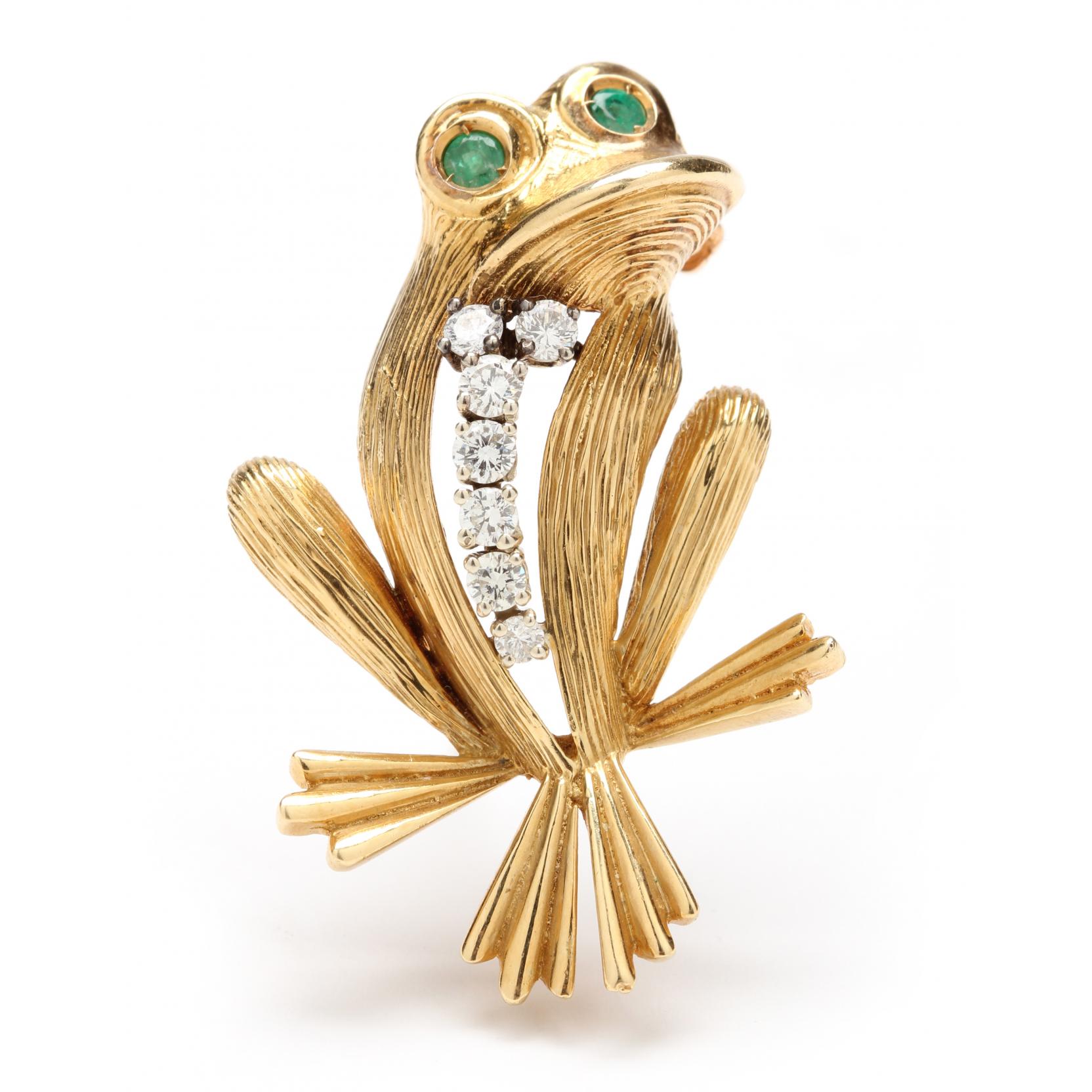 18kt-diamond-and-emerald-figural-brooch