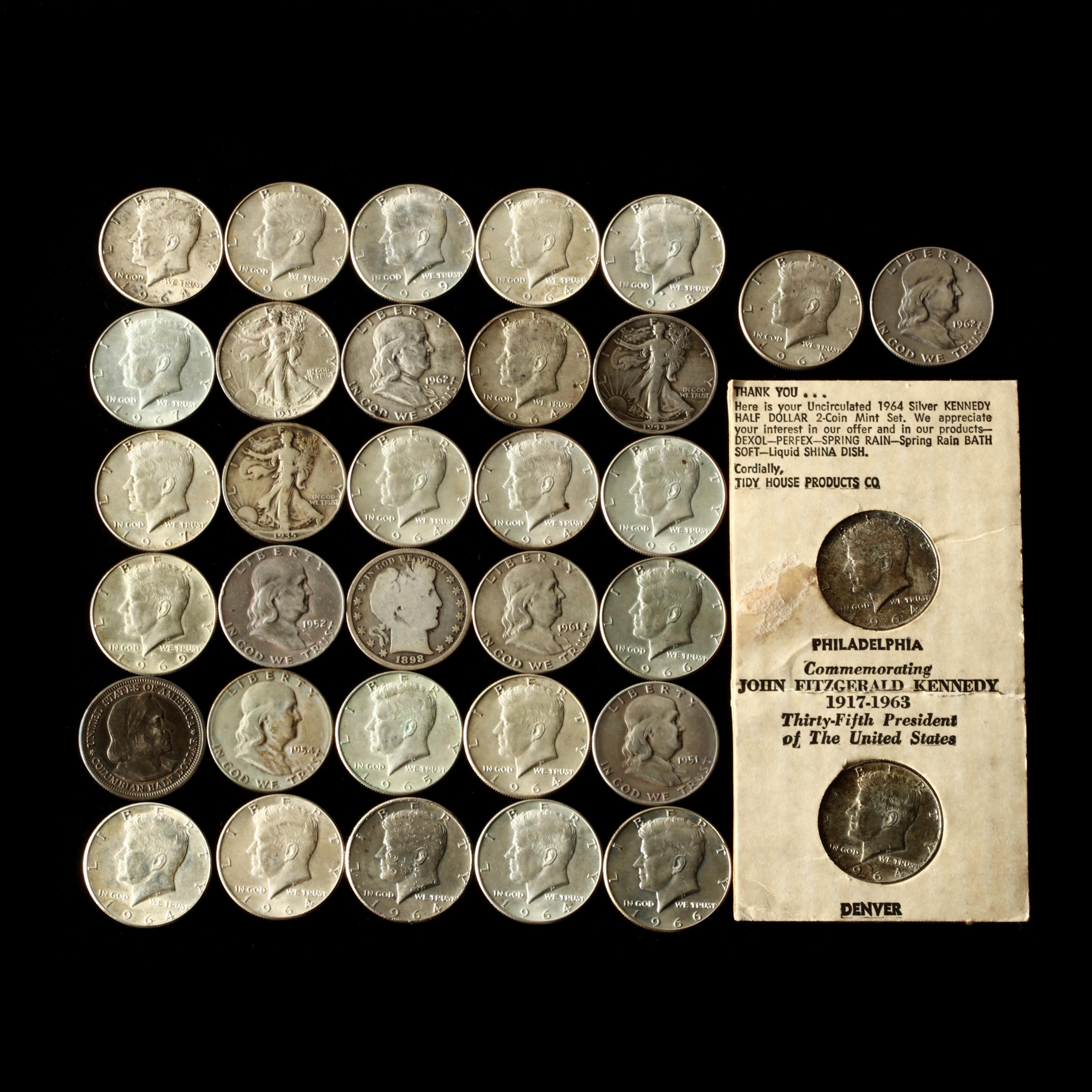 34-silver-half-dollar-coins-1893-1969