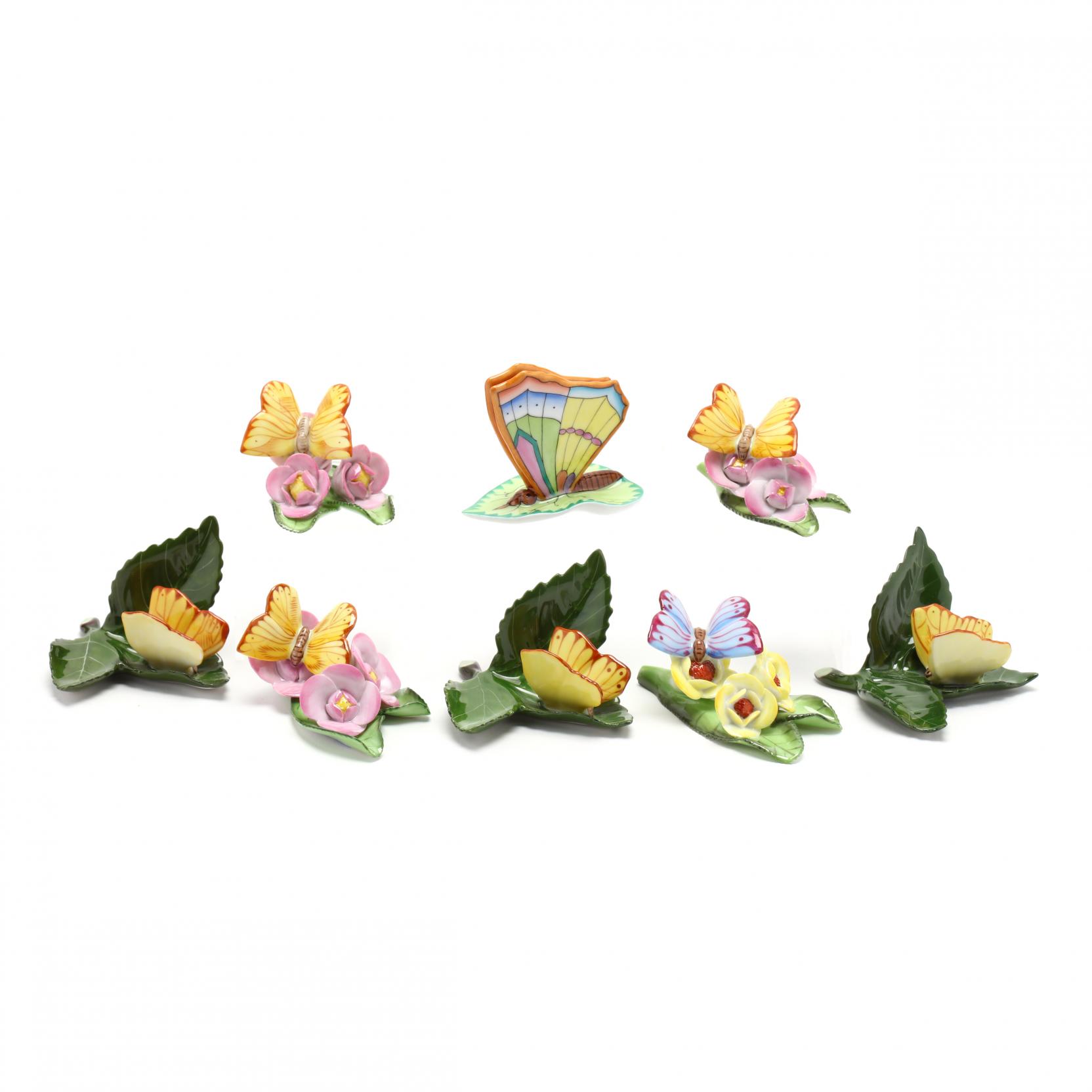 eight-herend-porcelain-butterflies