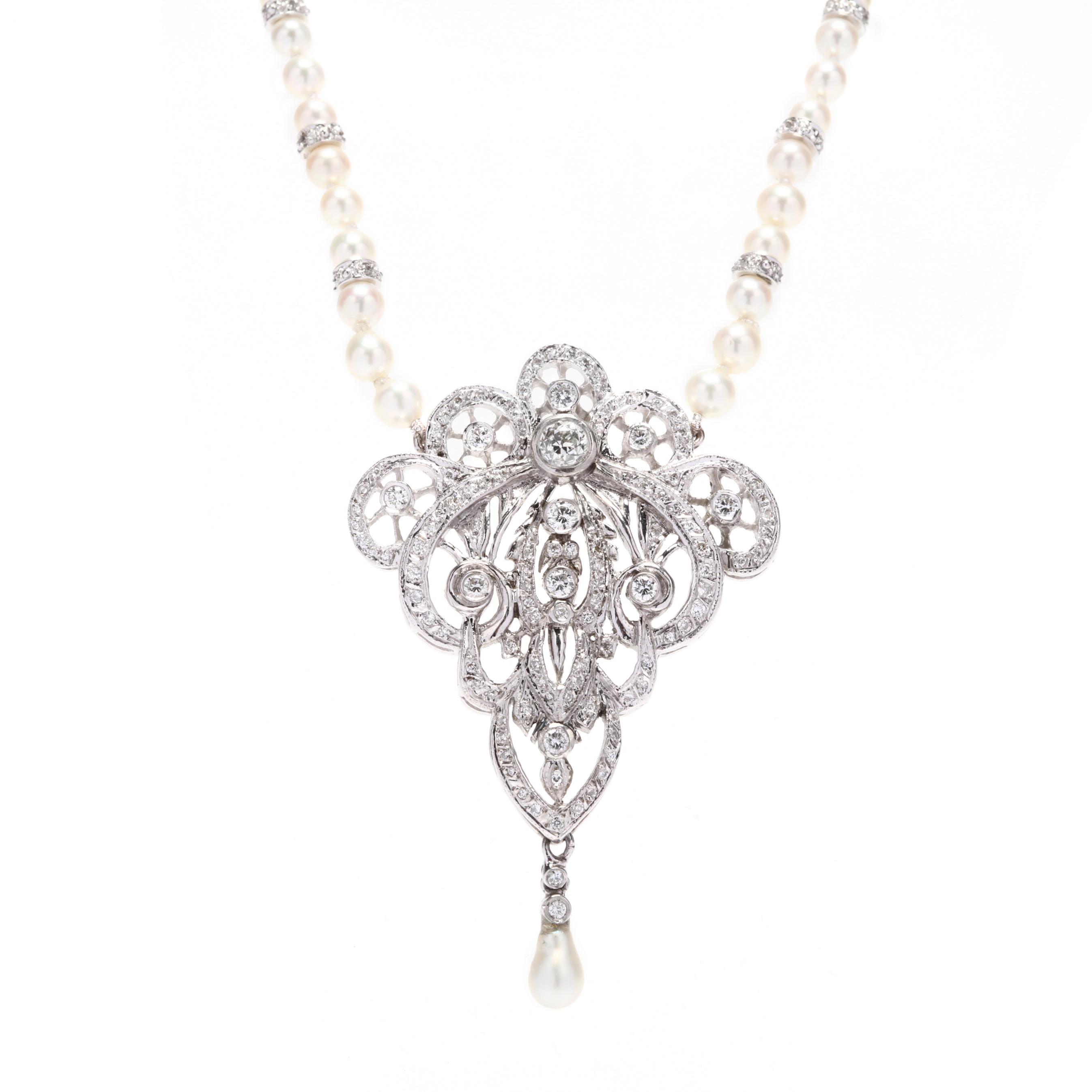 edwardian-style-platinum-diamond-pendant-and-pearl-and-diamond-necklace
